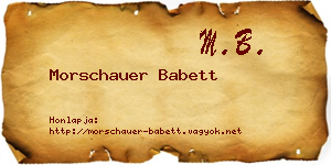 Morschauer Babett névjegykártya